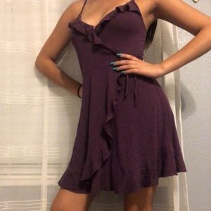 Purple Hollister Ruffled Skater Dress